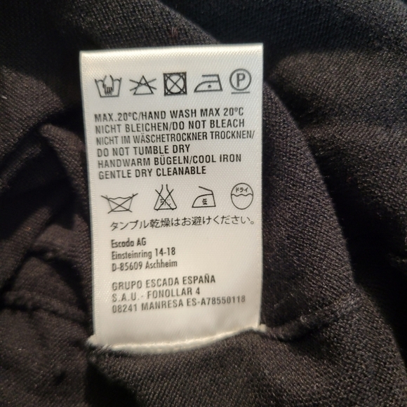 Escada Black Cowl Neck Open Crochet Sleeve Sweater - Picture 8 of 9